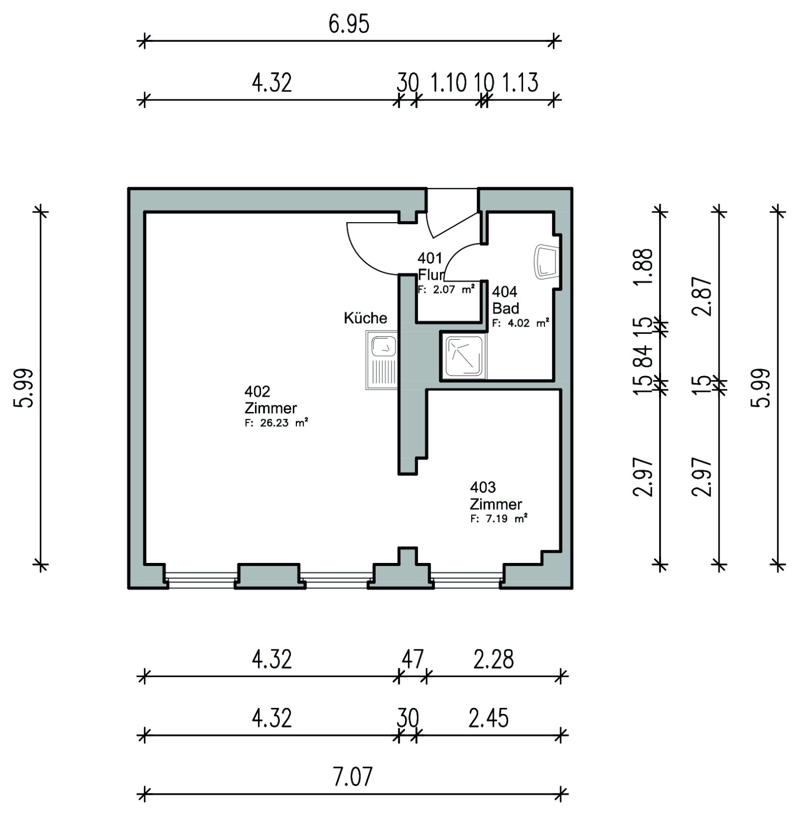 Variante mit Schlafzimmer 