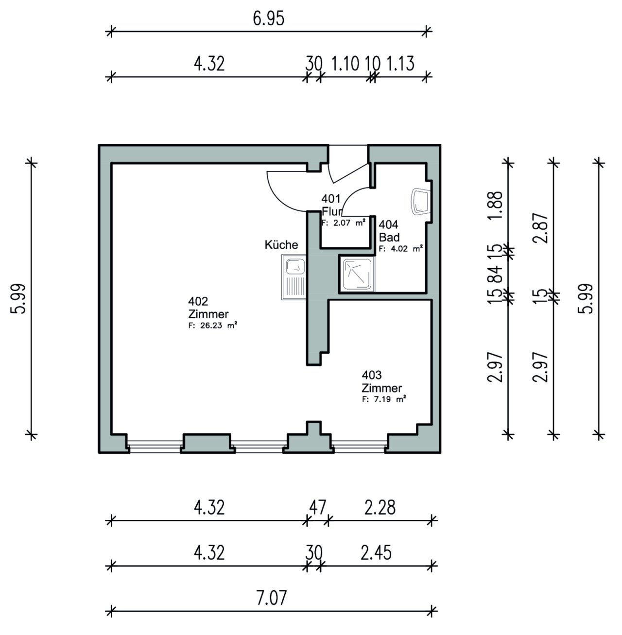 Variante mit Schlafzimmer 