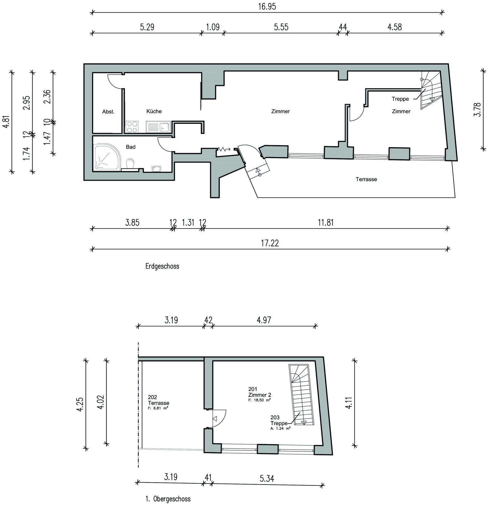 Grundriss 3 Zimmer (Variante)