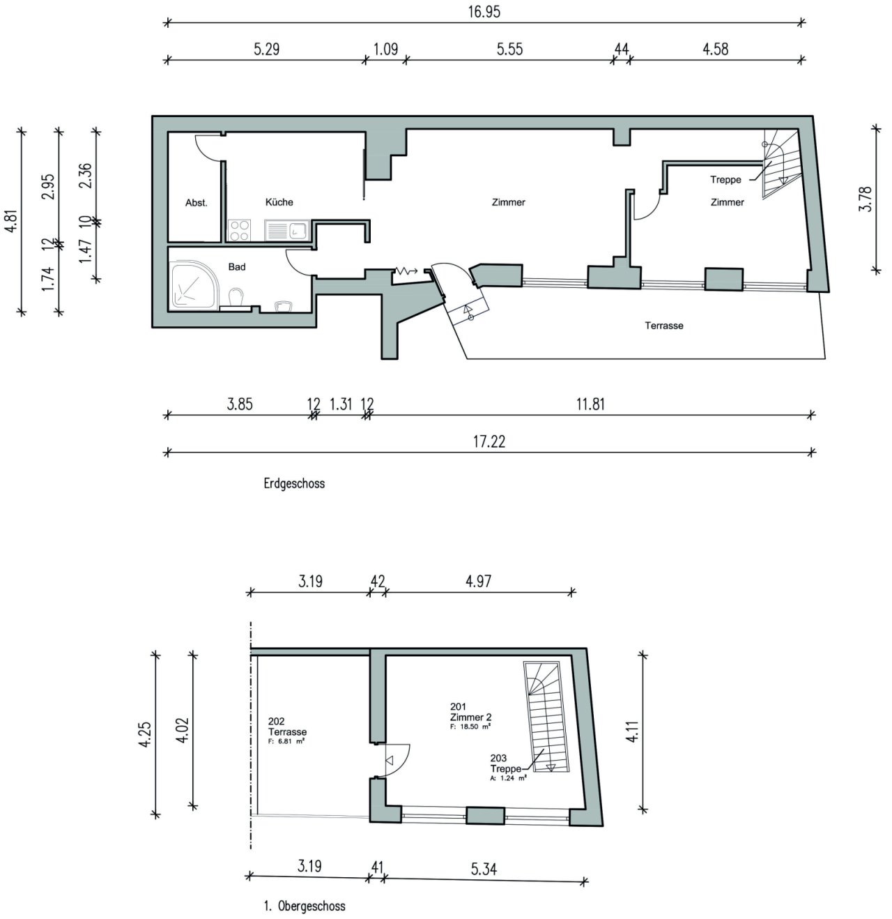 Grundriss 3 Zimmer (Variante) Grundriss 3 Zimmer (Variante)